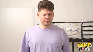 Faux hostel - micro penis fellow gets larger 8 inches with knob getting taller spray and gets into a threesome with blond and dark haired