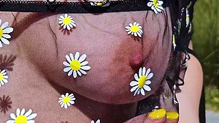 sheer top on busy street