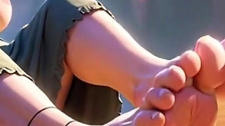 Giantess 90 Year Old Granny Gets Her Massive Feet Licked by Slave