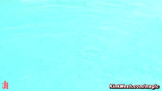 Tied up and rough screwed by pool boy