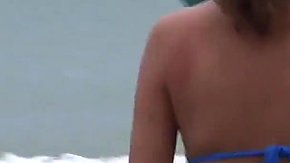 Stepmother Shows off on the Beach, She Makes My Cock Hard and Takes Me to Satisfy Me
