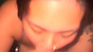 asian babe giving good head in pool SLOPPY BLOWJOB