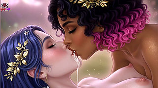 Enchanted Pussy Licking - Blue-Haired Elf Gets Her Wet Cunt Eaten