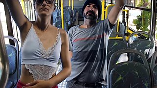 Student is groped and fucked by a stranger on the bus!