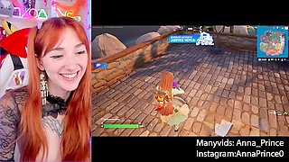 Big ass, red head, fortnite gameplay