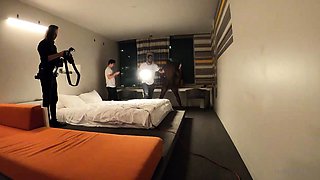 Amateur interracial web cam couple having a live sex show