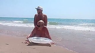 Fucking My Step Mom on the Beach - German Amateur Outdoor Sex