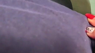 Waking Him up in Leather. No Bra Tease, Blowjob and Cum Play on My Outfit