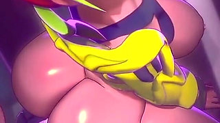 Thicc Big Breast Fat Ass Colorful Slut Gets Hard Backshots with Creampie