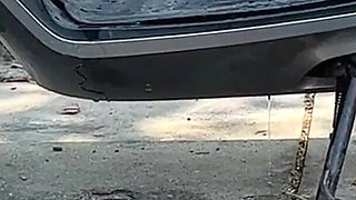 Huge Piss Fountain on My Soles - Motorbike Public Flashing