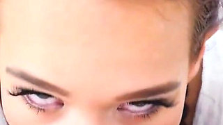 Redhead cutie Daisy Love POV cum swallow blowjob