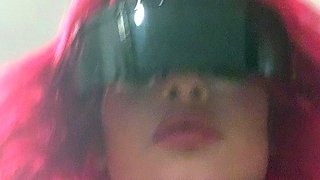 Amateur redhead masturbates then gives a blowjob