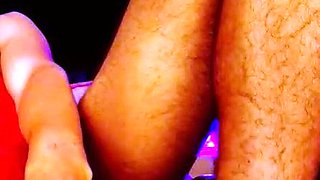 Big tit shemale jerks her long cock