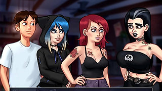 Summertime saga - Johannes played with Eve's pussy and she gave him a handjob