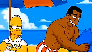 Cartoon hentai, porn parody, marge simpson