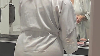 Beautiful Busty Babysitter Masturbates in Owners' Bedroom.