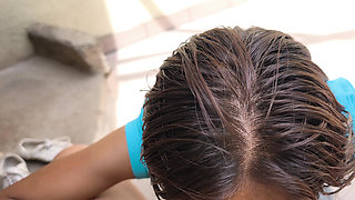 Single mother candy seller on the street sucks my dick