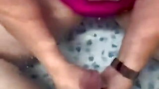 Hot tub with step mom after dad got out leads to hand job