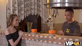 Blonde Teen Jessi Em Gets Caught By Stepdad & Gives Him A Hot Blowjob - Shaved Pussy & Tattooed Skinny Babe