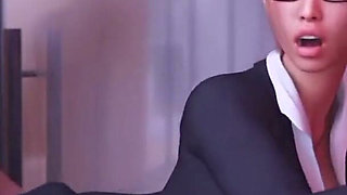 My Boss Secretary Fucks Me in the Office While the Boss Is Right There and He Catches Us