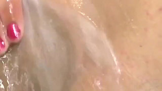 Busty MILF Pantyhose Feet Play and Wetting and Destroying