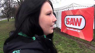 Hot POV homemade blowjob with brunette girlfriend