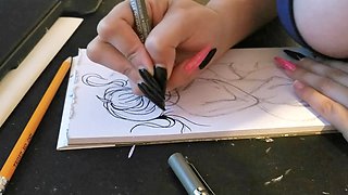 Drawing while dressed in my underwear