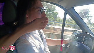 She Gets Horny on a Van Ride to the Airport with Two BBC