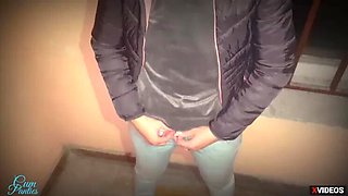 Amateur MILF Takes Stranger's Cum in Panties Outdoor Public Fuck