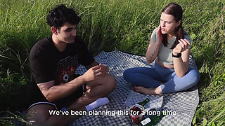 The Girl Invited a Friend to a Picnic to Dominate Him There Dryhump & Female Domination