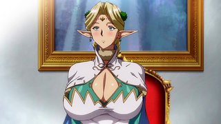 Elf with massive tits in naughty manga anime