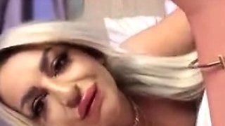 Amateur blonde girlfriend toyed and facialized