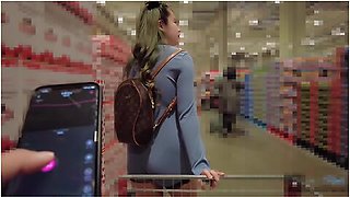 Remote Vibe Teasing Walk! Pussy Juice Gushing, Creampie Climax