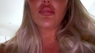 Big Boobed Blonde Masturbates With A Dildo In The Bathroom