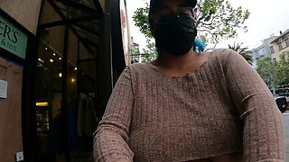 outdoor street underboob