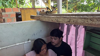 Horny Stepsister Calls Her Husband's Stepcousin From the Bathroom to Have Him Fuck Her