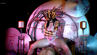 3D Horny Sexy Mature MILF Sitting on the Big Cock