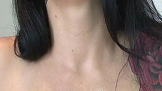 Busty British Babe Emma Heron Oils up Wher Big Fake Tits to Tease