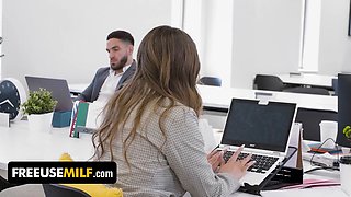 Penelope Kay & Charley Hart get wild in the office with a big dick & free use fantasy