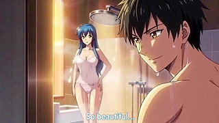 Stepbrother watch stepsister while she is taking shower 3D Anime