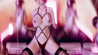 Promiscuous Nightclub 3 Tee Group P Meat Urinal Lewd Screaming Creampie Black Silk High Heels