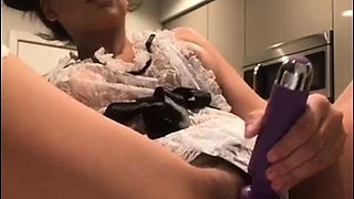 Kinky moist taco brunette anal toy play during masturbating