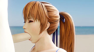 Kasumi Blowjob on the Beach