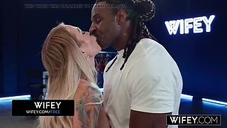 Gorgeous Blonde Hotwife Saint LaRose First BBC Experience Holding Hubby's Hand - Jax Slayher