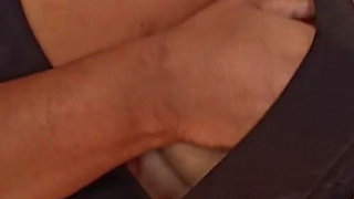 Only Wearing a Sports Top with Her Saggy Breasts to the Gym