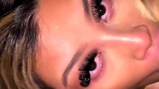 Blonde amateur blowjob POV in public