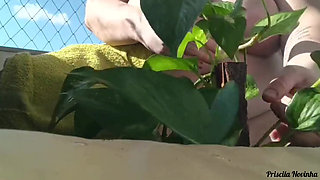 Stepmom Records Video For Stepson's Friend Teaching Gardening - Part 02