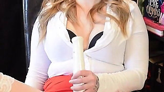Slutty Secretary Cumming on Her Lunch Break