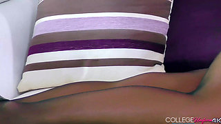 Beautiful Natalia Forrest Ditches School And Strips On Sofa!