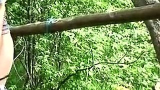 Pink labia close up of naive brunette